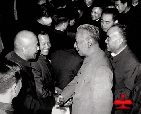 1959年毛澤東同志親切接見全國著名勞動模范、鞍鋼老英雄孟泰